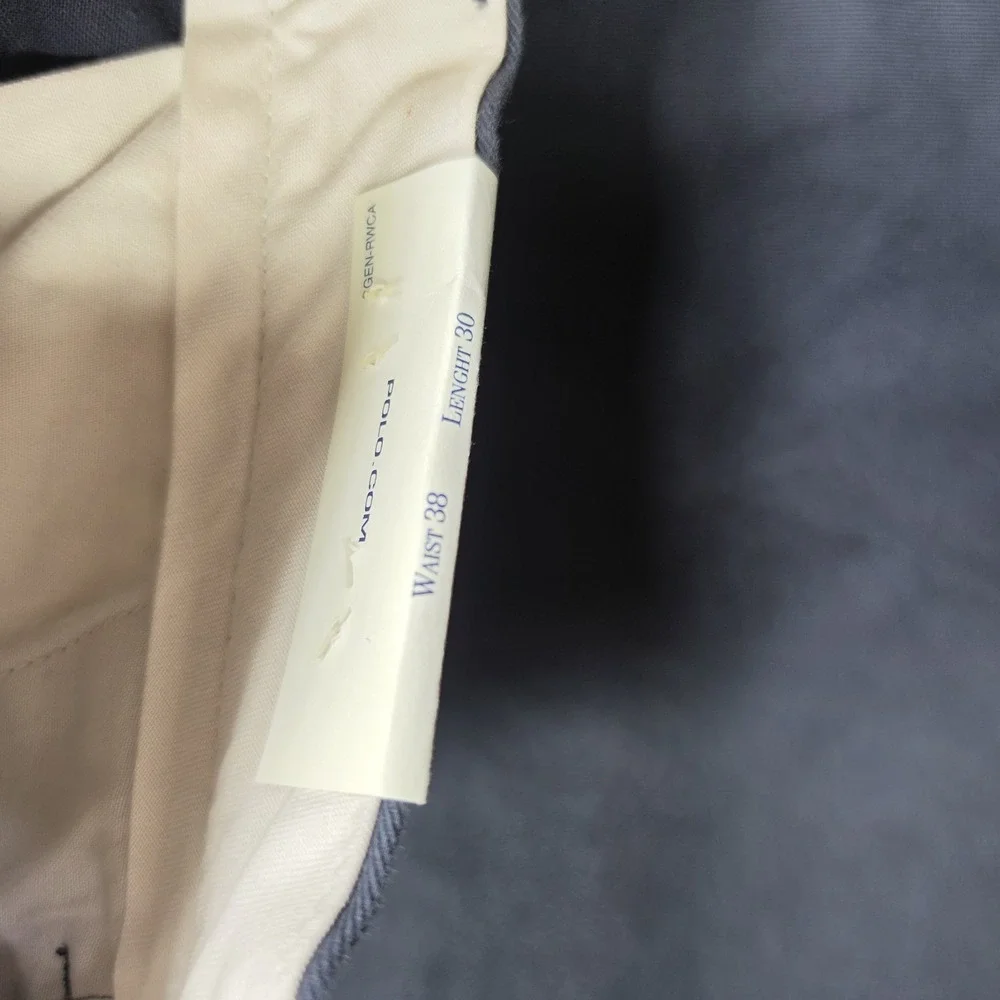 Polo Ralph Lauren Andrew Pant Mens 38x30 NWT Blue Pleated Chino 100% Cotton